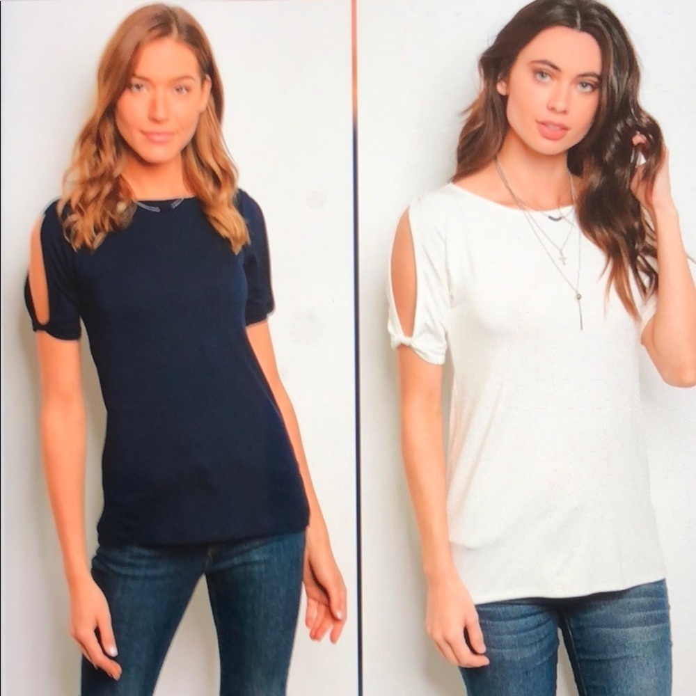short sleeve cold shoulder top